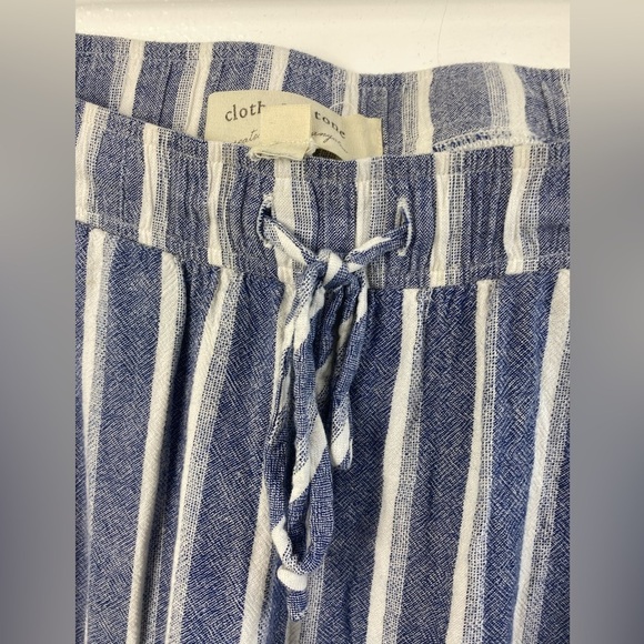 Cloth & Stone Linen Blend Wide Leg Summer Beachy Stripes Women’s Small - Picture 9 of 16